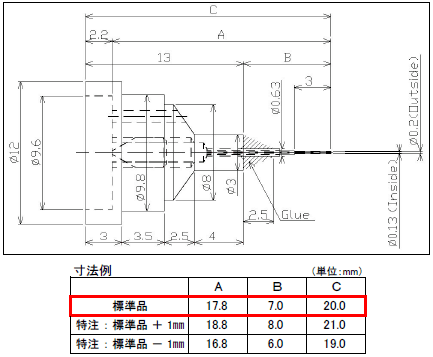 画像：Crystal Catcher™ ステンレスチップ（CT-100, CT-200）図面