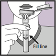 容器のFill lineと表示されたところまで唾液を吐き出します