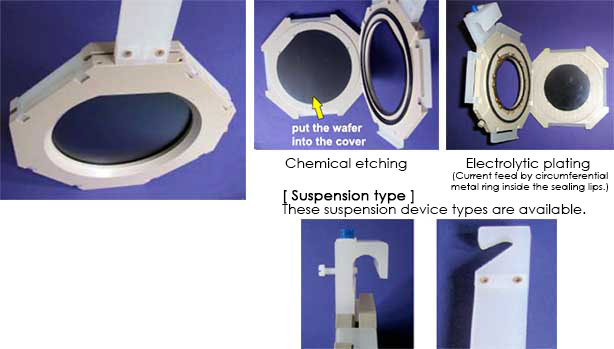 TRIO-PLUS holder for chemical etching, electrolytic etching and electroplating