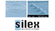 RF-MEMS加工例, WLPウェハバンピング加工例, Silexロゴ